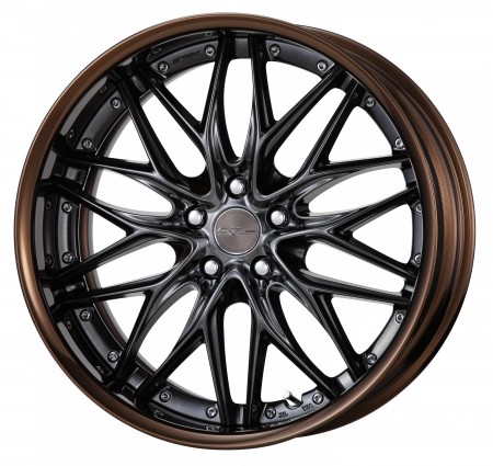 BRILLIANT SILVER BLACK [BSB] CENTRE DISK, GLOSS BRONZE ANODIZED FLAT RIM WITH CHROME RIVETS