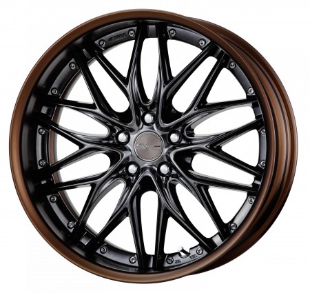 BRILLIANT SILVER BLACK [BSB] CENTRE DISK, MATT BRONZE ANODIZED FLAT RIM WITH CHROME RIVETS