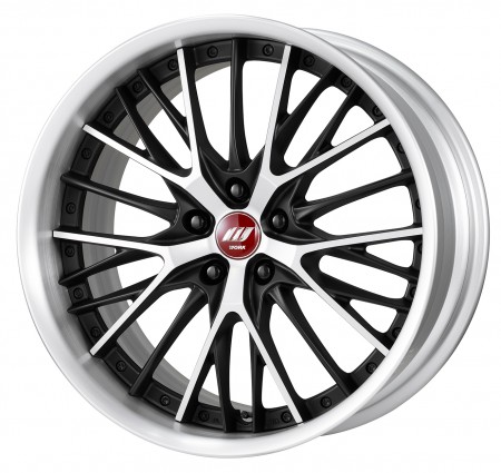 MATT BLACK CUT CLEAR [BP] CENTRE DISK, POLISHED ANODIZED FLAT RIM WITH BLACK RIVETS