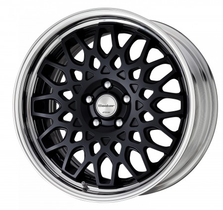 MATT BLACK [MBL] CENTRE DISK WITH POLISHED ANODIZED STEP RIM