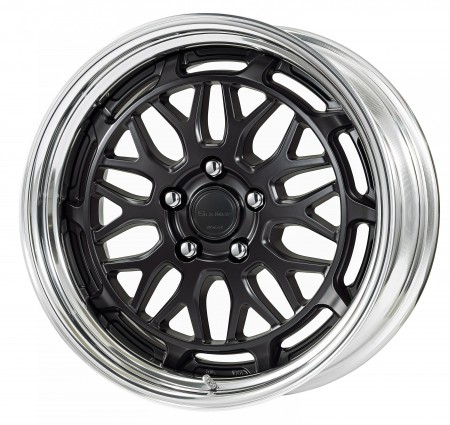 MATT BLACK [MBL] CENTRE DISK WITH POLISHED ANODIZED STEP RIM