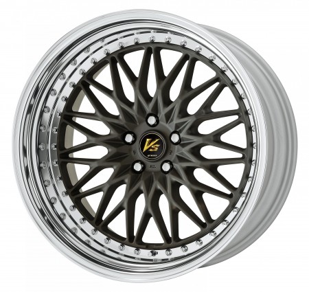 MATT DARK GUNMETAL [MDG] CENTRE DISK, POLISHED ANODIZED STEP RIM WITH CHROME RIVETS