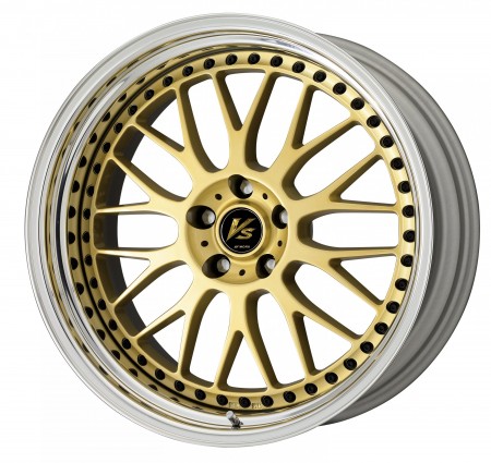 GOLD [GLD] CENTRE DISK, POLISHED ANODIZED STEP RIM WITH BLACK RIVETS