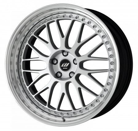 GLOSS SILVER [SIL] CENTRE DISK, POLISHED ANODIZED STEP RIM, CHROME RIVETS