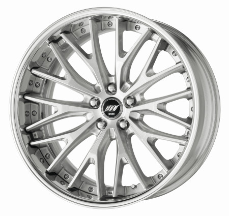BRUSHED [BRU] DEEP CONCAVE CENTRE DISK, POLISHED ANODIZED FLAT RIM WITH CHROME RIVETS