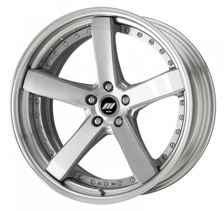 BRUSHED [BRU] DEEP CONCAVE CENTRE DISK, POLISHED ANODIZED STEP RIM WITH CHROME RIVETS