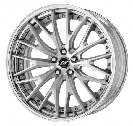 BRUSHED [BRU] DEEP CONCAVE CENTRE DISK, POLISHED ANODIZED STEP RIM WITH CHROME RIVETS